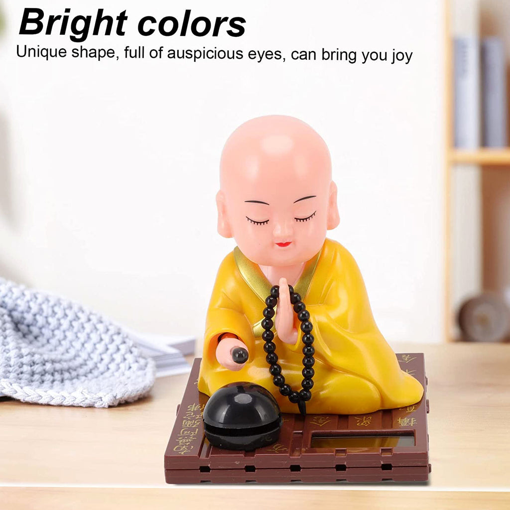 Yellow Solar Powered Sitting Buddha Statue (1 Pc  Medium)