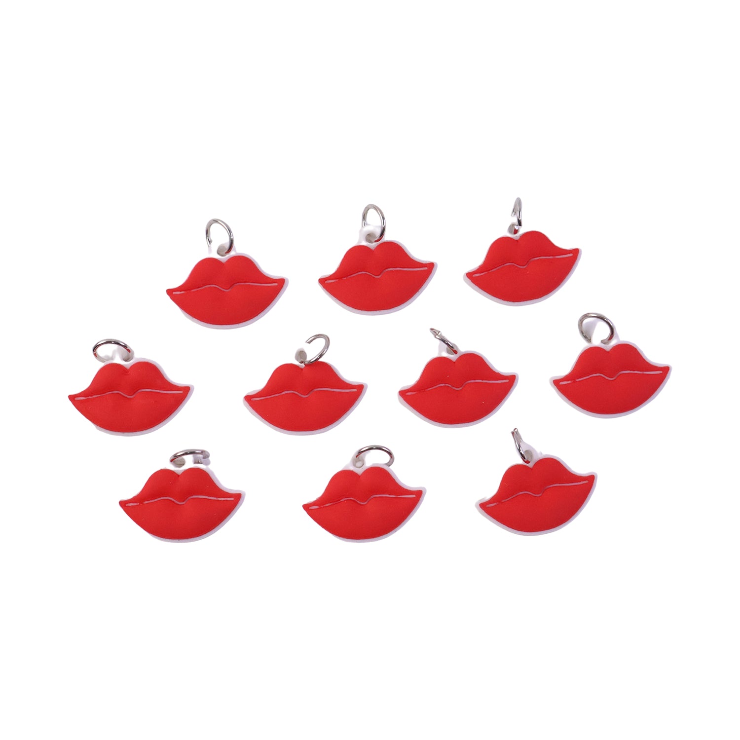 Cute Lips Shape Bag Charm Keychain Set (10 Pc)