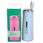 Water Bottle 400ml Leak Proof Glass Water Bottle With Daily Water Intake For Gym And Children Nice Bottle (1 Pc  Light Blue Color)