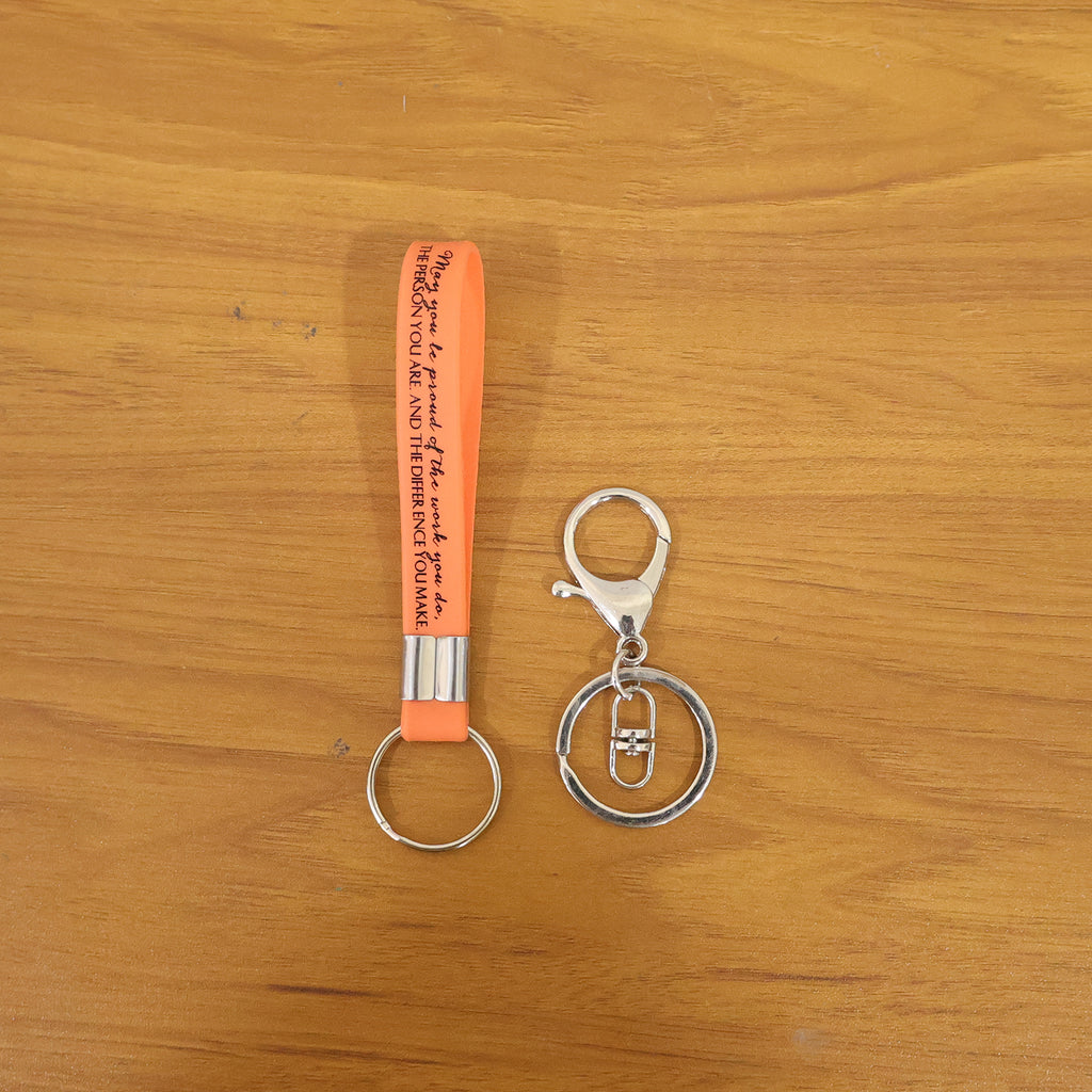 Silicone Wrist Strap Keychain With Metal Key Ring Hook (2 Pc)