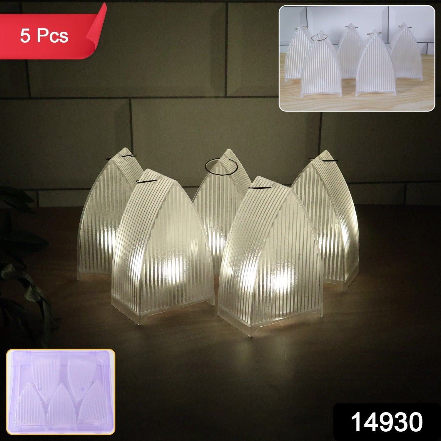 Decorative frosted plastic LED lanterns battery operated for safe ambient lighting