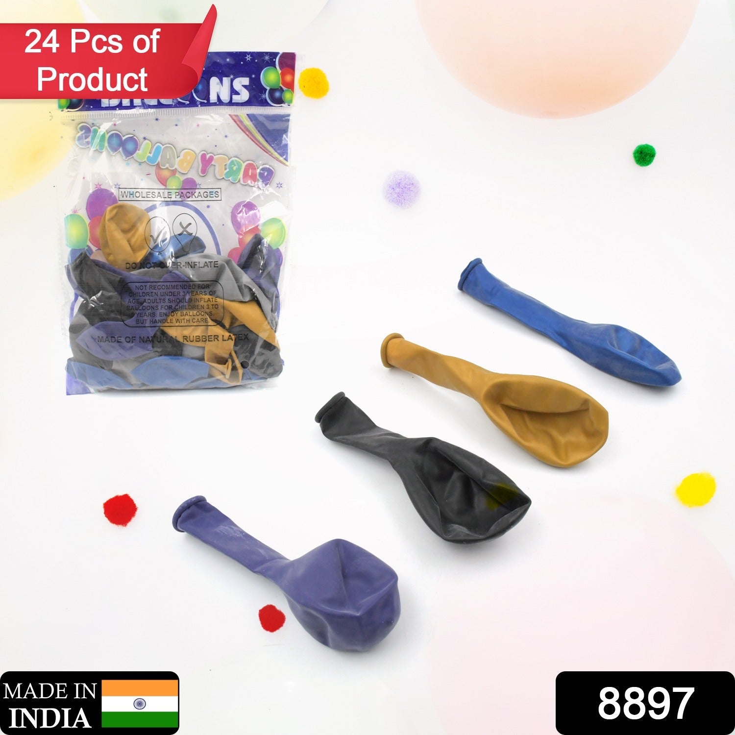 Assortment of multicolor latex balloons creating a joyful atmosphere for a celebration.