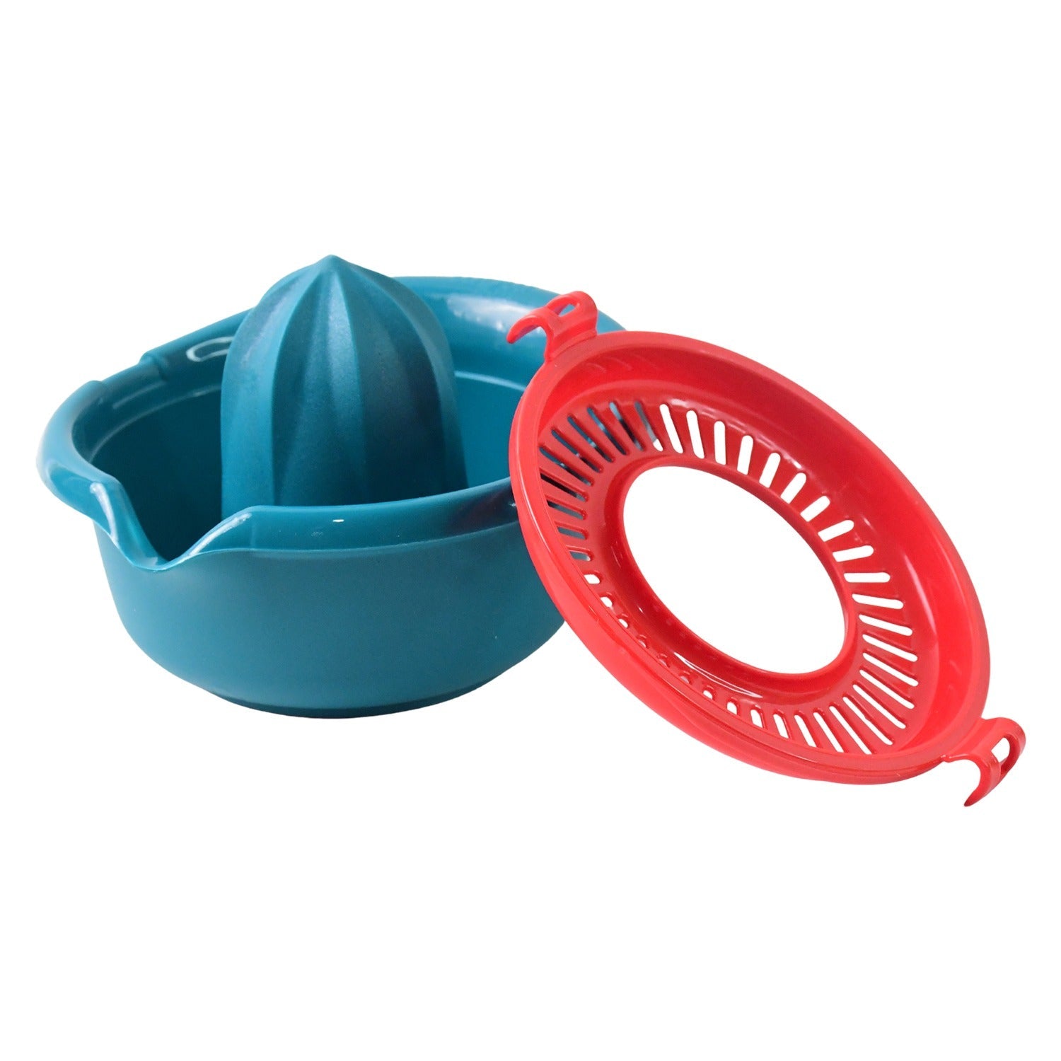 Complete manual citrus juicer set with lock system and strainer accessories