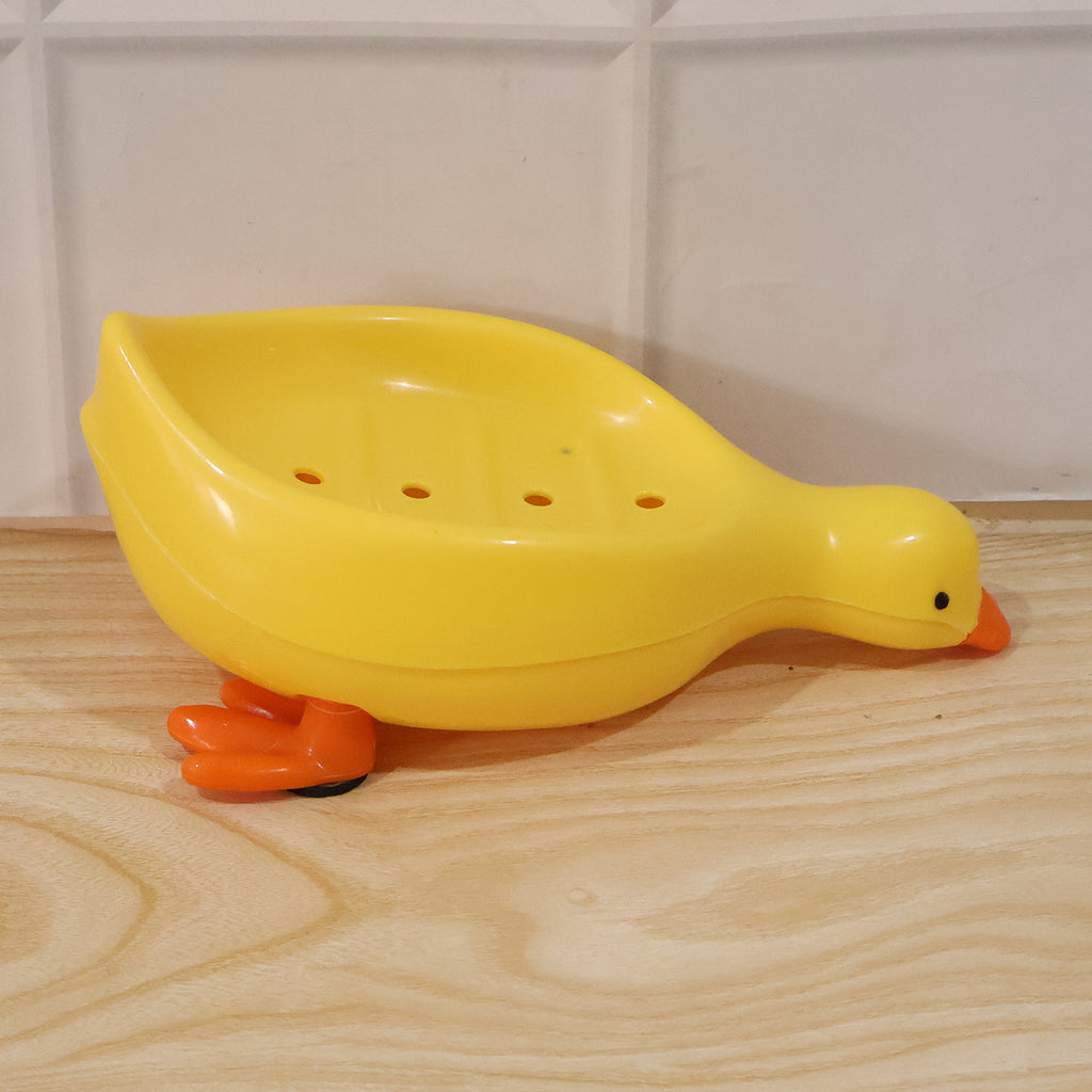 Cute Duck Shape Plastic Soap Holder Box For Bathroom Kids Soap Dish Tray (1 Pc)