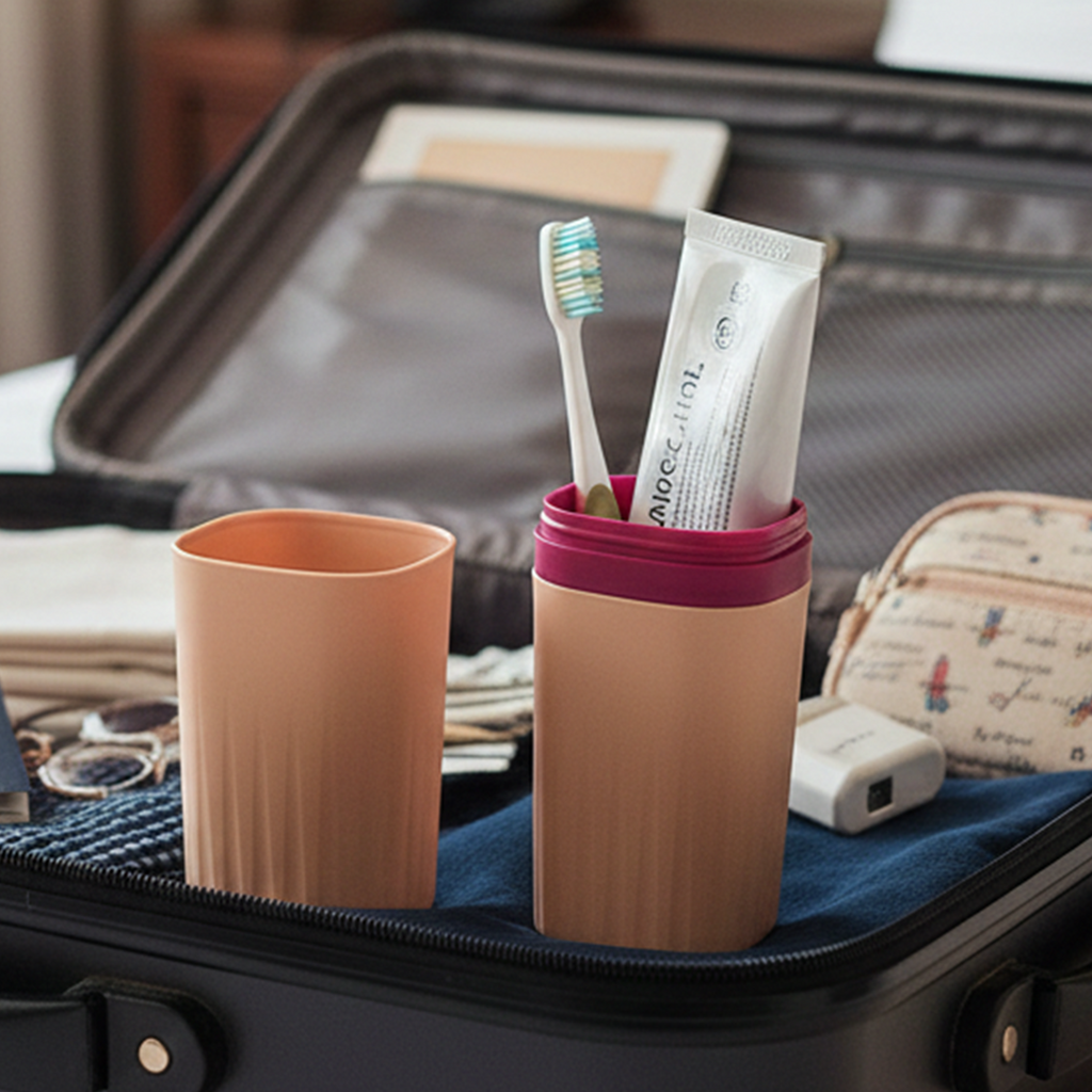 Plastic Hygienic Toothbrush Travel Portable Case (2 Pc)