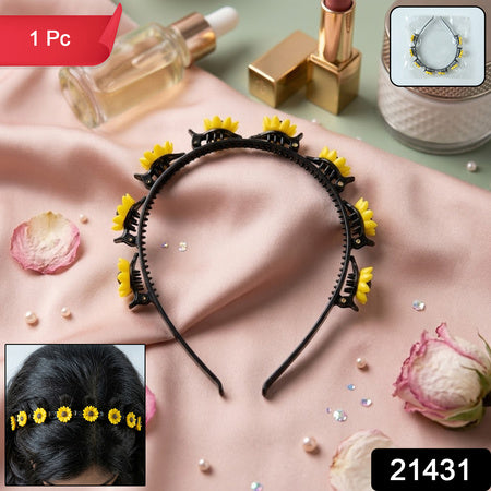Sunflower Design Floral Clip Hair Band 1 Pc