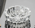 Crystal Glass Round Ashtray Heavy Duty Smoking Cigarette Holde