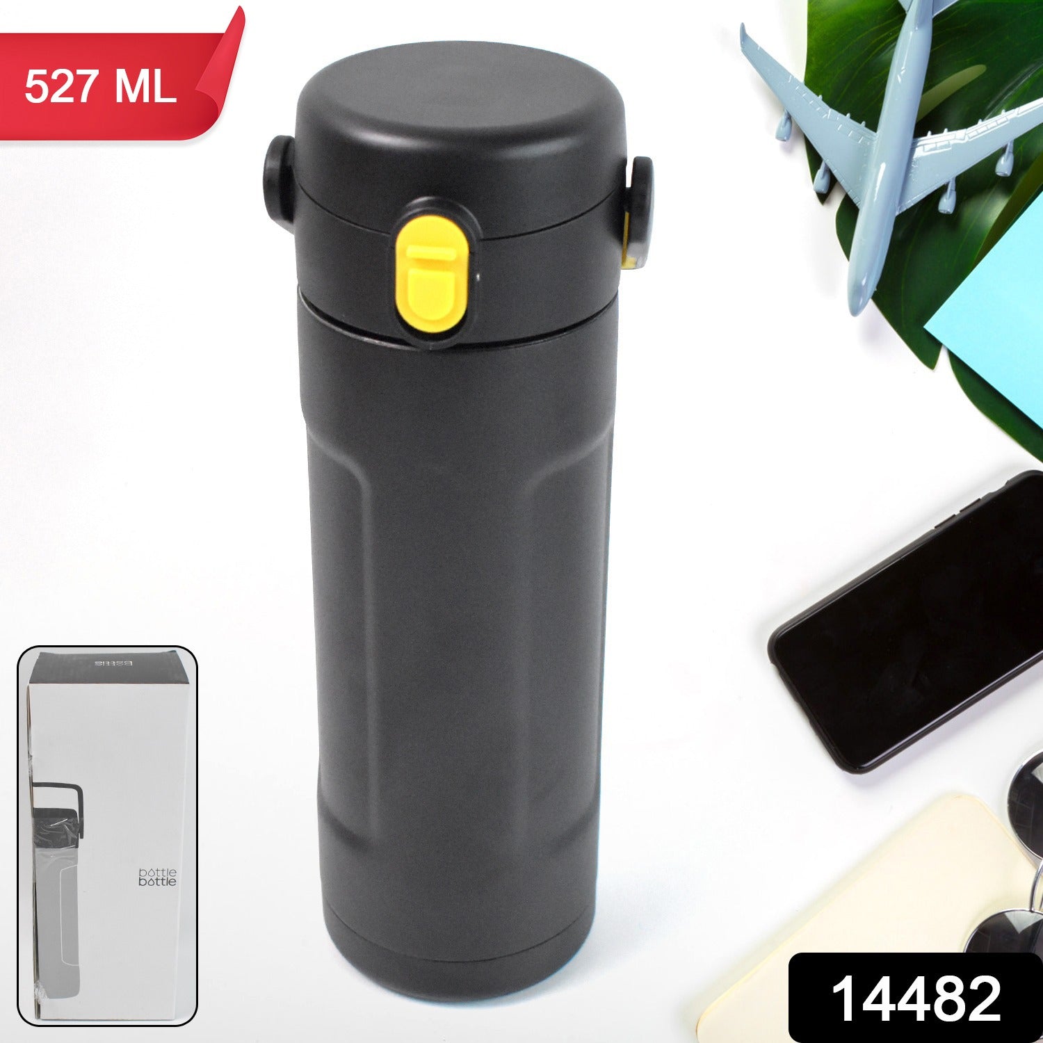 Close-up of ThermaLock insulated water bottle feature for temperature retention