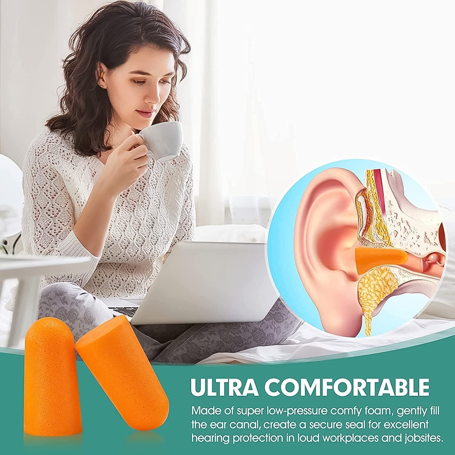 Lightweight reusable foam plugs for ear noise cancelling