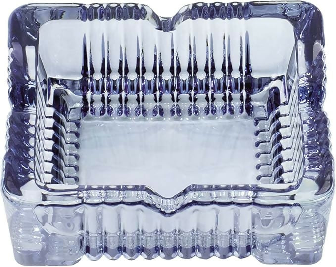Crystal Glass Ashtray Square Design Heat Resistant Smoking Tray