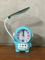 Astronaut Table Lamp with Clock for Kids Study Desk & Bedroom