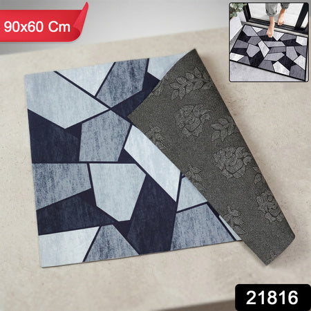 Geometric Anti Slip Door Floor Mat (1 Pc 90x60 Cm)