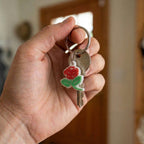Rose Flower Design Bag Charm Keychain Set (10 Pc)