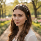 Elegant Pearl Beaded Slim Metal Hair Band (1 Pc)
