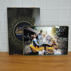 Peaceful Radha Krishna Village Scene Wall Art Frame (1 Pc 45x30 Cm)