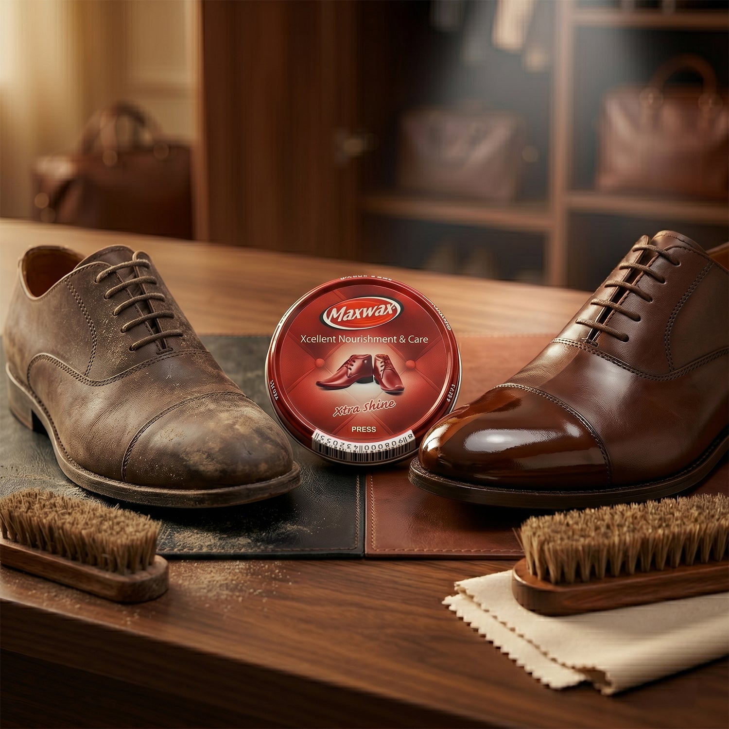 Maxwax Brown Shoe Polish Cream (1 Pc 40 Gm)