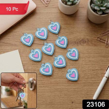 Cute Heart Shape Bag Charm Keychain Set (10 Pc)