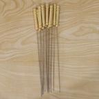 Stainless Steel Bbq Skewers With Wooden Handle (12 Pc)