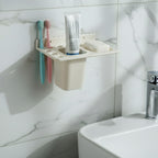 3in1 Wall Mounted Multi-compartment Toothbrush  Soap Holder With Cup (1 Pc)