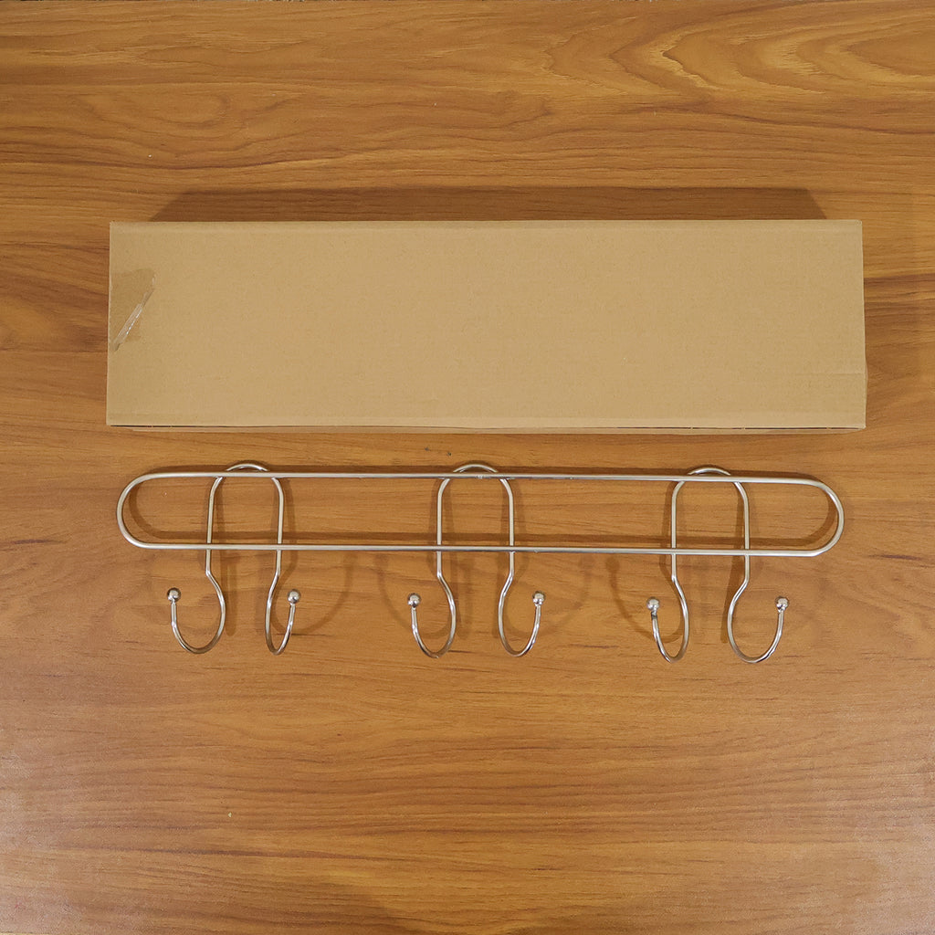 Premium Wall Mounted Metal Multi Hook Rack 1 Pc