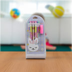 4396 Cute Rabbit Bear Drawing Graphite Writing Pencil Set With Pencil Sharpener  Eraser Pencil And Eraser Set With Eraser For Kids For Girls Fancy School Stationary Birthday Party Return Gift (14 Pc Set)
