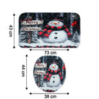 3 In 1 Christmas-themed Bathroom Mat - (1 Set)