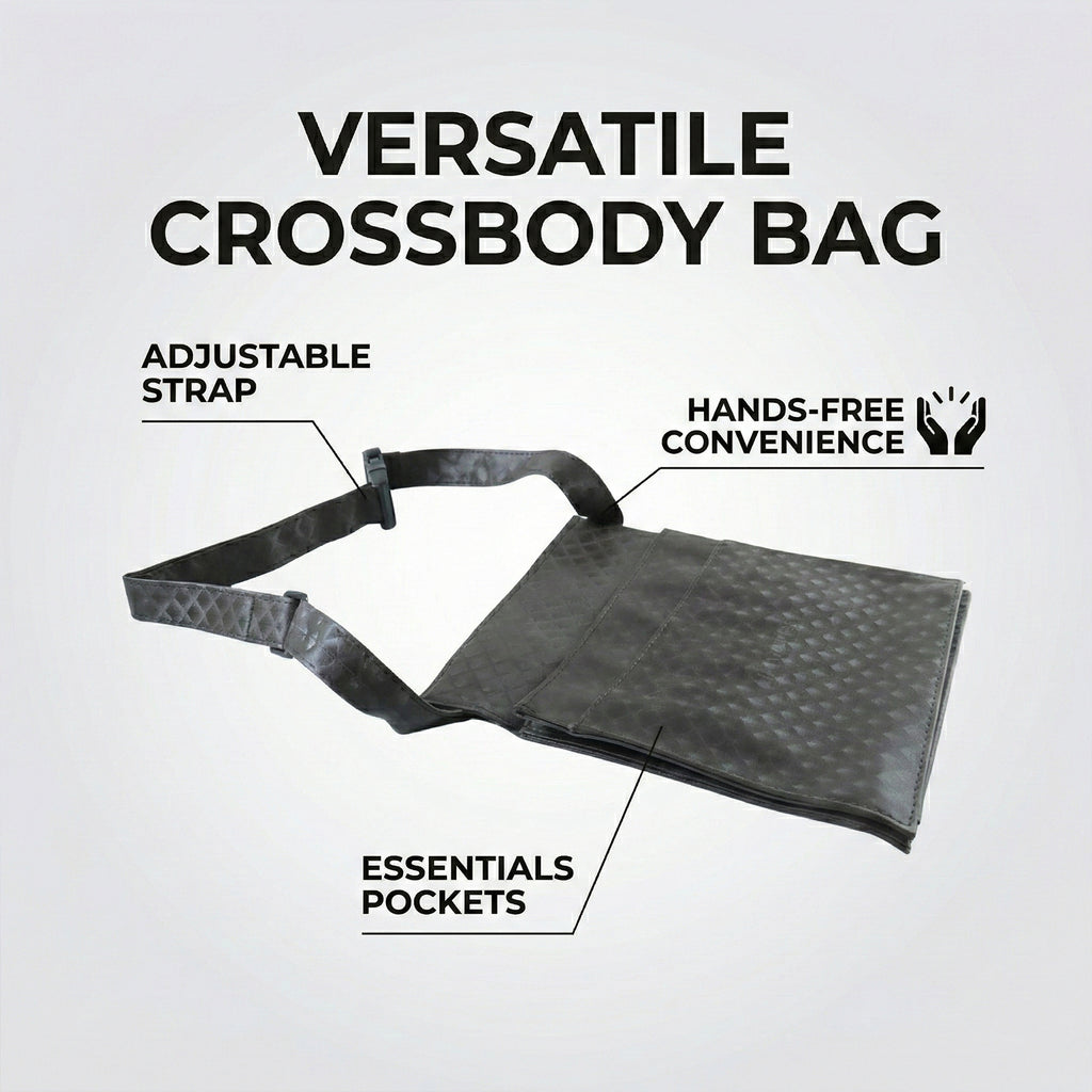 Mens  Womens Quilted Crossbody Sling Bag With Adjustable Strap (1 Pc)
