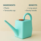 2 Litre Heavy-duty Plastic Gardening Watering Can With Long Spout  Ergonomic Handle