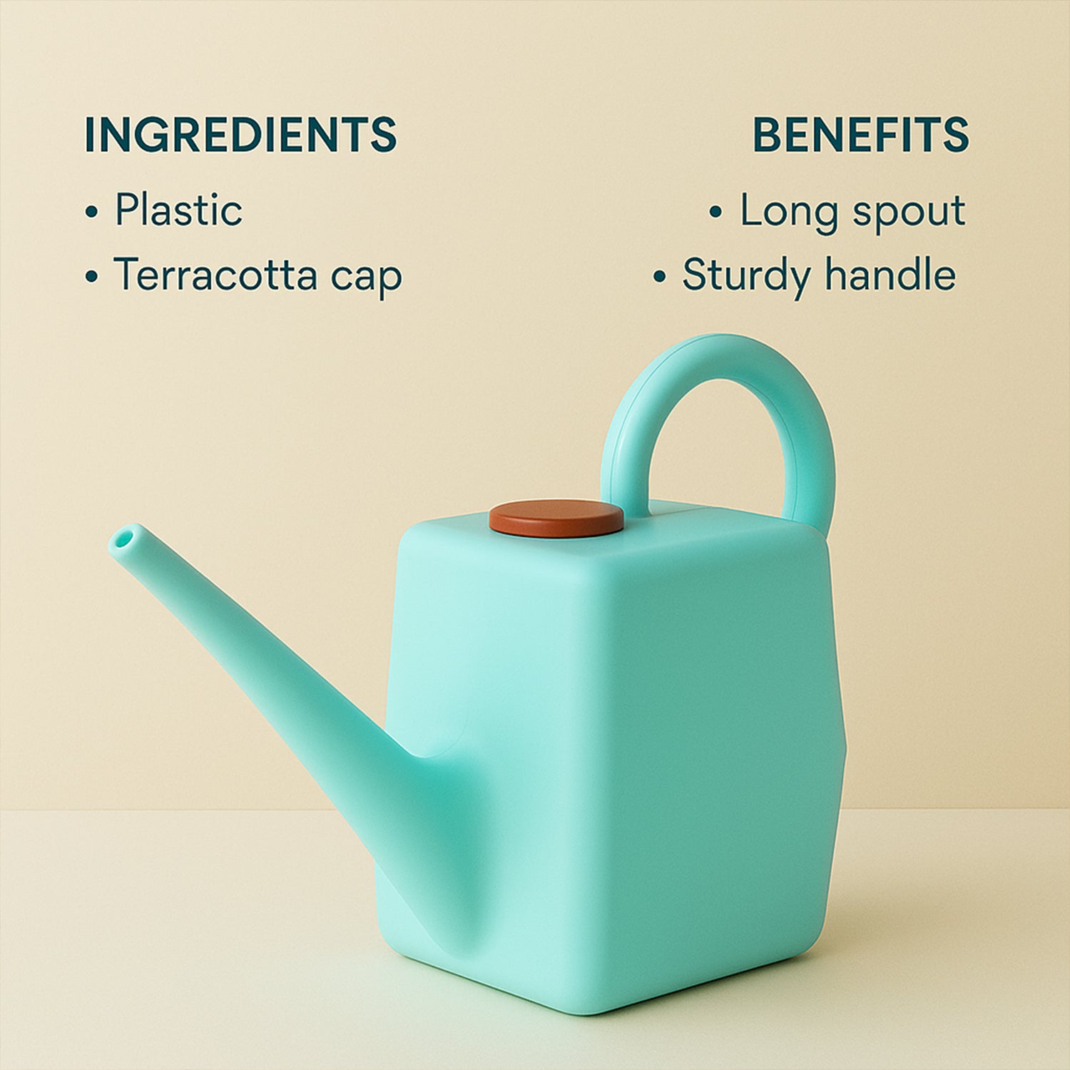 2 Litre Heavy-duty Plastic Gardening Watering Can With Long Spout  Ergonomic Handle