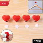 Multipurpose Cabinet Door Handle Drawer Heart-shaped Knob Pulls Toilet Press Button (4 Pc)