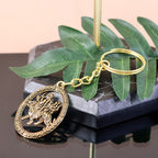 Premium Golden Metal Durga Maa Keychain (1 Pc)