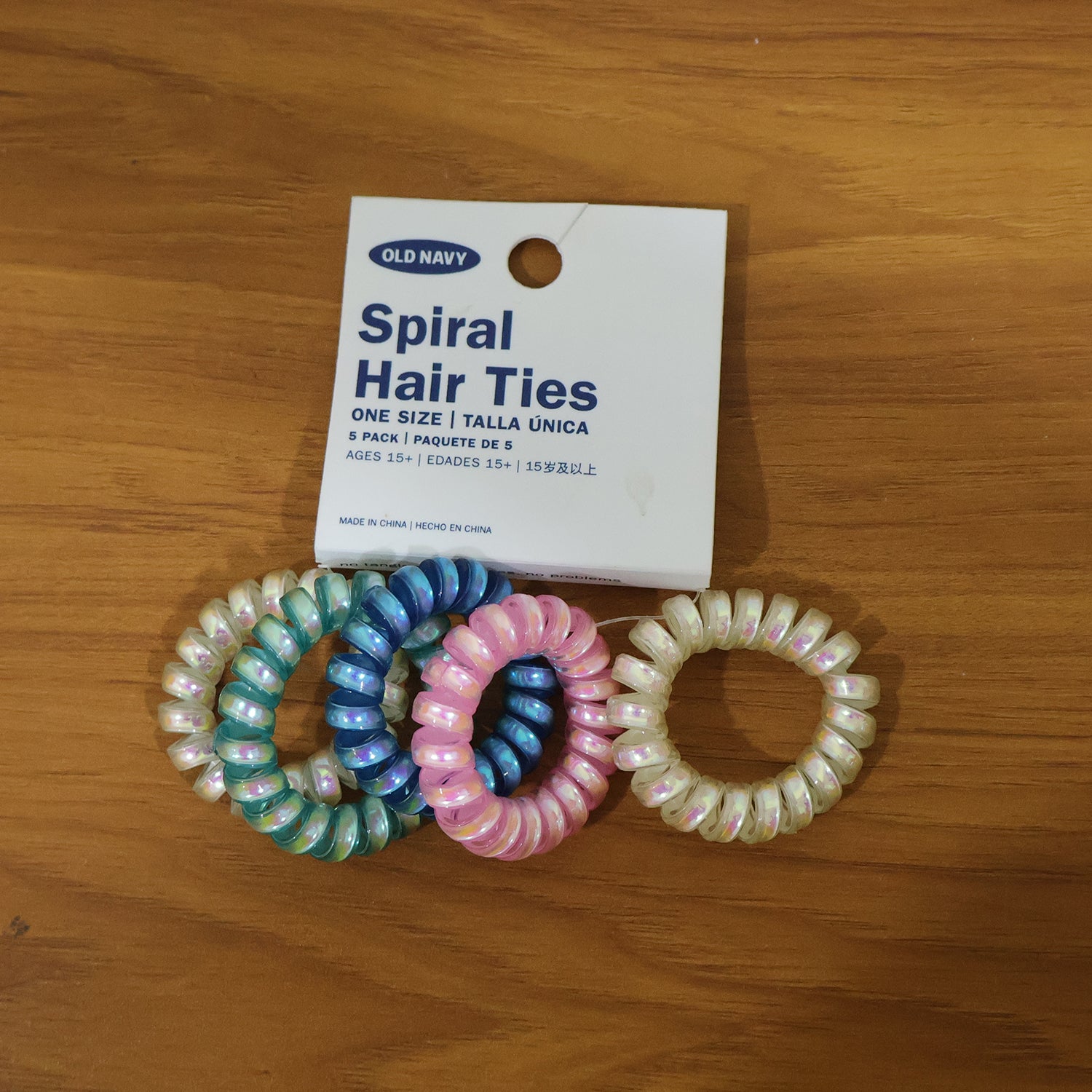 Soft Stretchable Telephone Wire Style Hair Bands Set (5 Pc Mix Color)