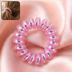 Set of soft stretchable spiral hair bands in vibrant colors