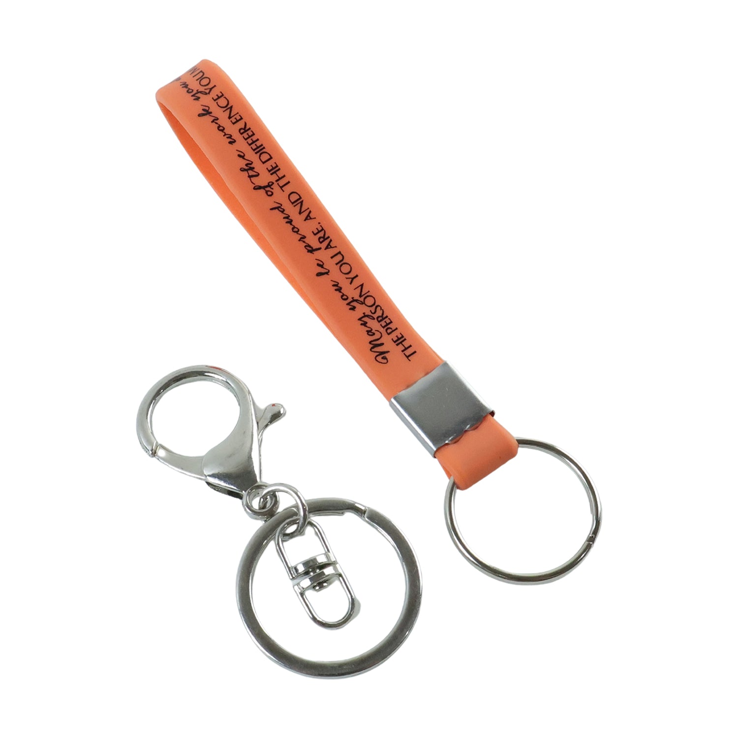 Silicone Wrist Strap Keychain With Metal Key Ring Hook (2 Pc)
