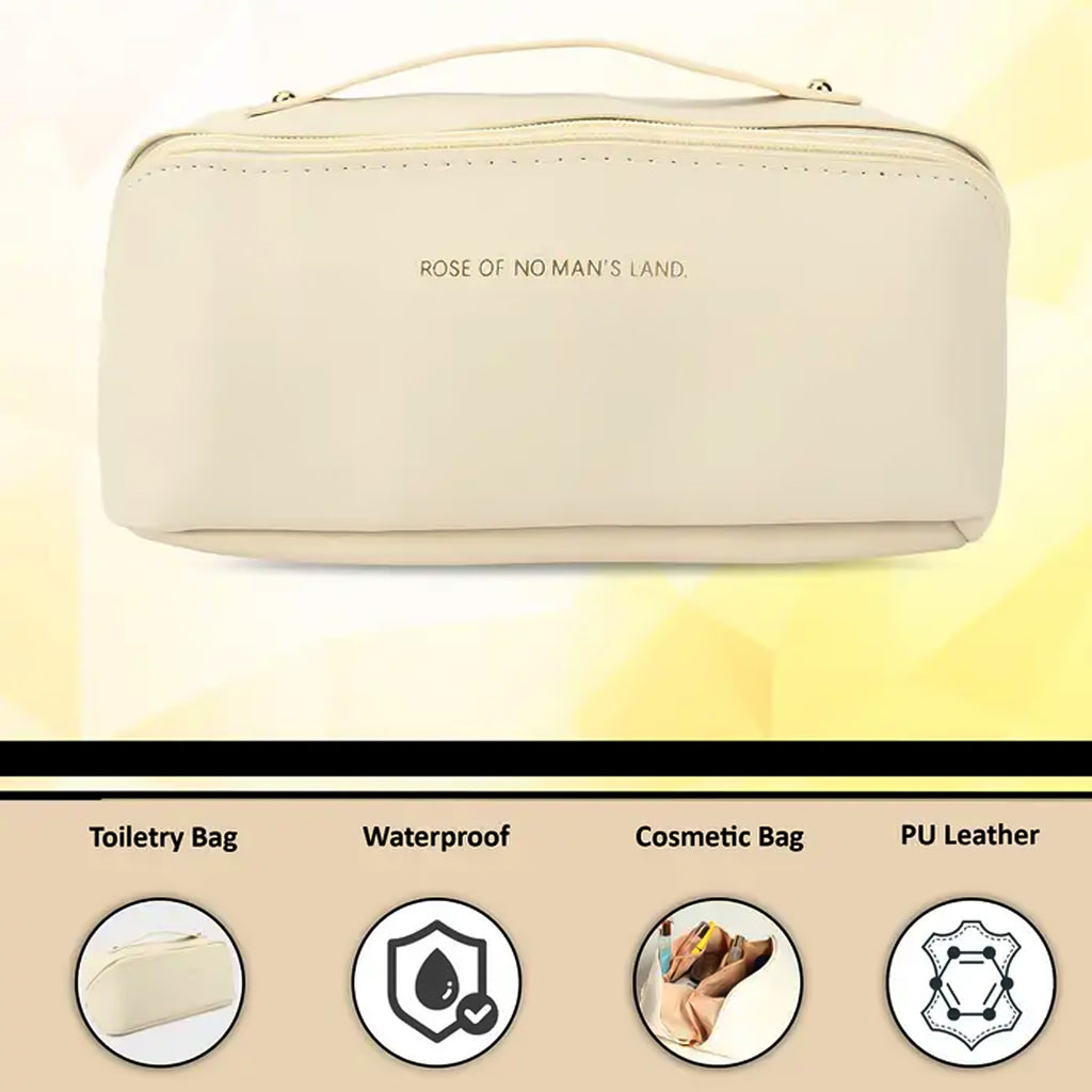 Premium Travel Makeup  Toiletry Organizer Pouch With Zipper  Handle(1 Pc)