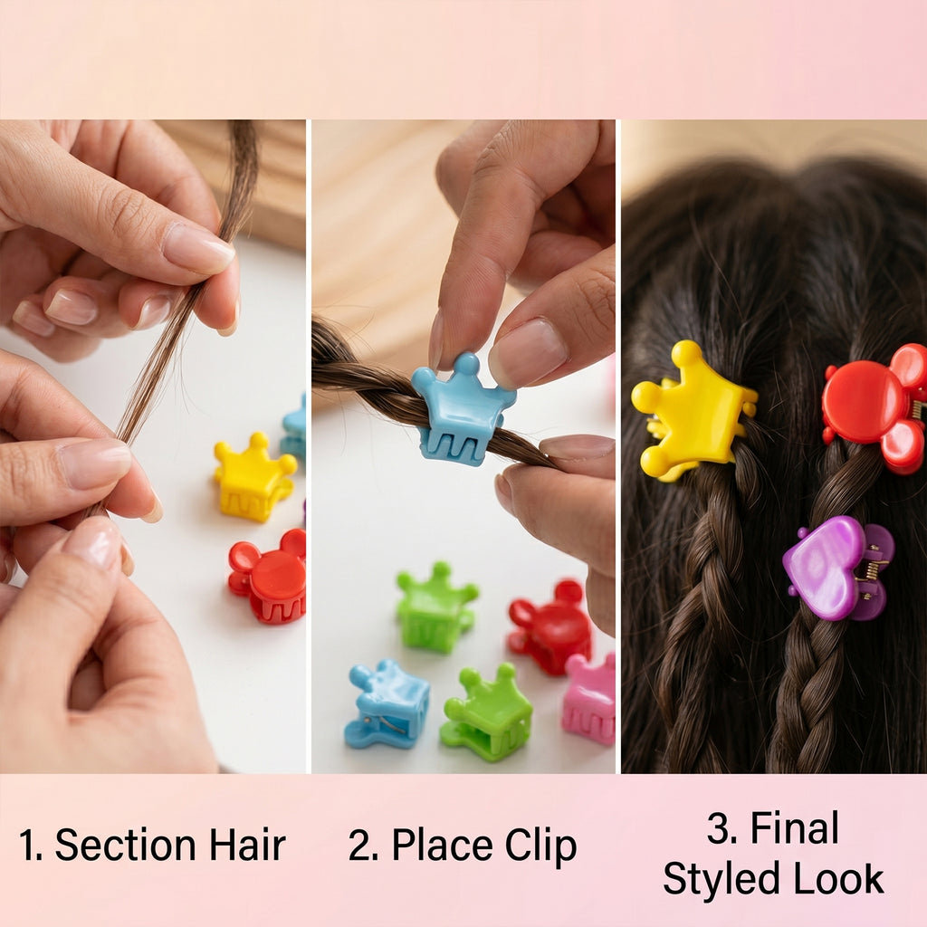 Colorful Mini Hair Claw Clips Set (1 Set)