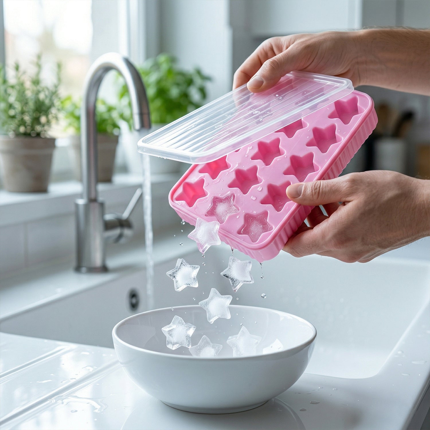 plastic star ice cube tray for freezing