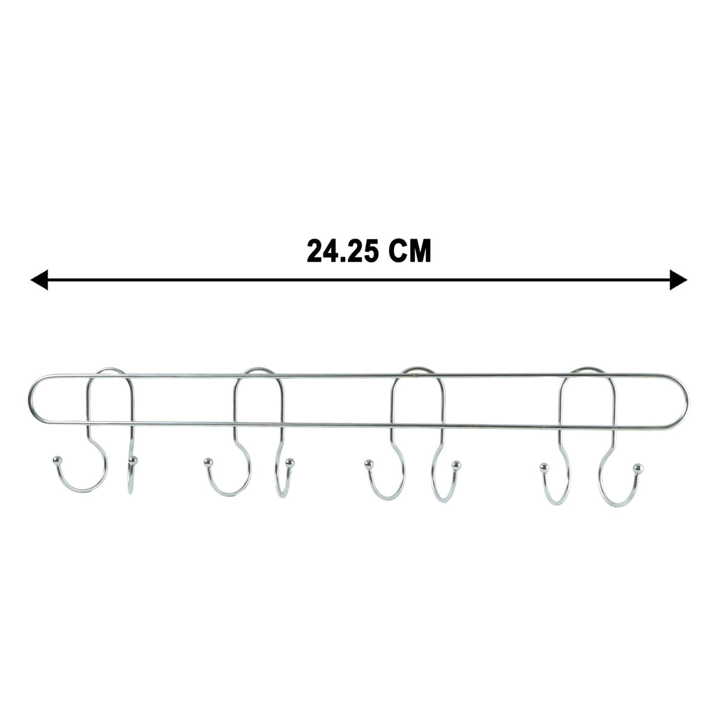 Heavy Duty Stainless Steel Wall Mounted Hook Rack (1 Pc)