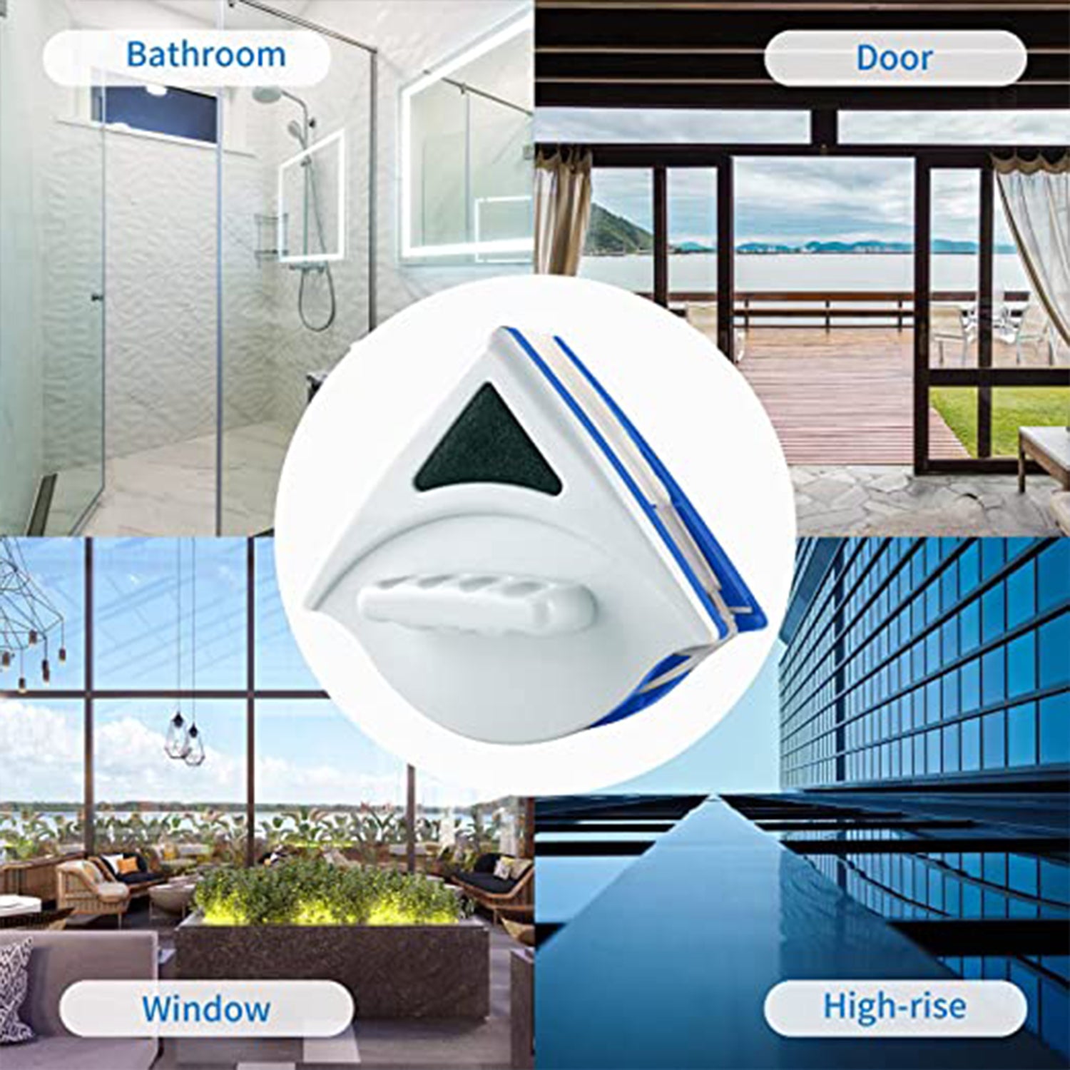 4976 Double Face Glass Cleaner Window Squeegee Magnetic Window Washing Equipment.