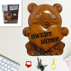Cute Plastic Panda Key Holder Wall Key Rack With 5 Hooks (1 Pc)
