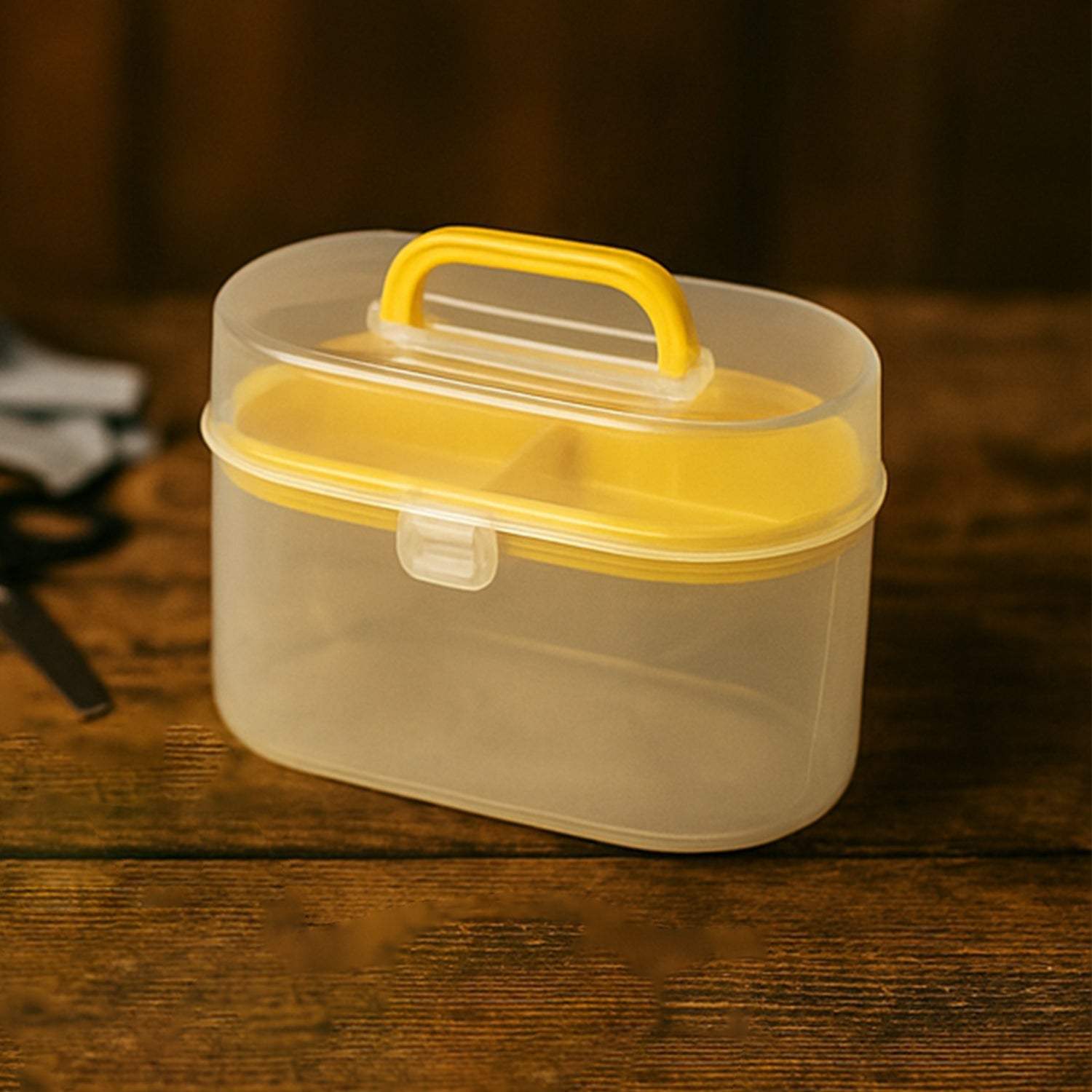 Close-up of the travel sewing kit's multi-colored threads for versatile repairs.