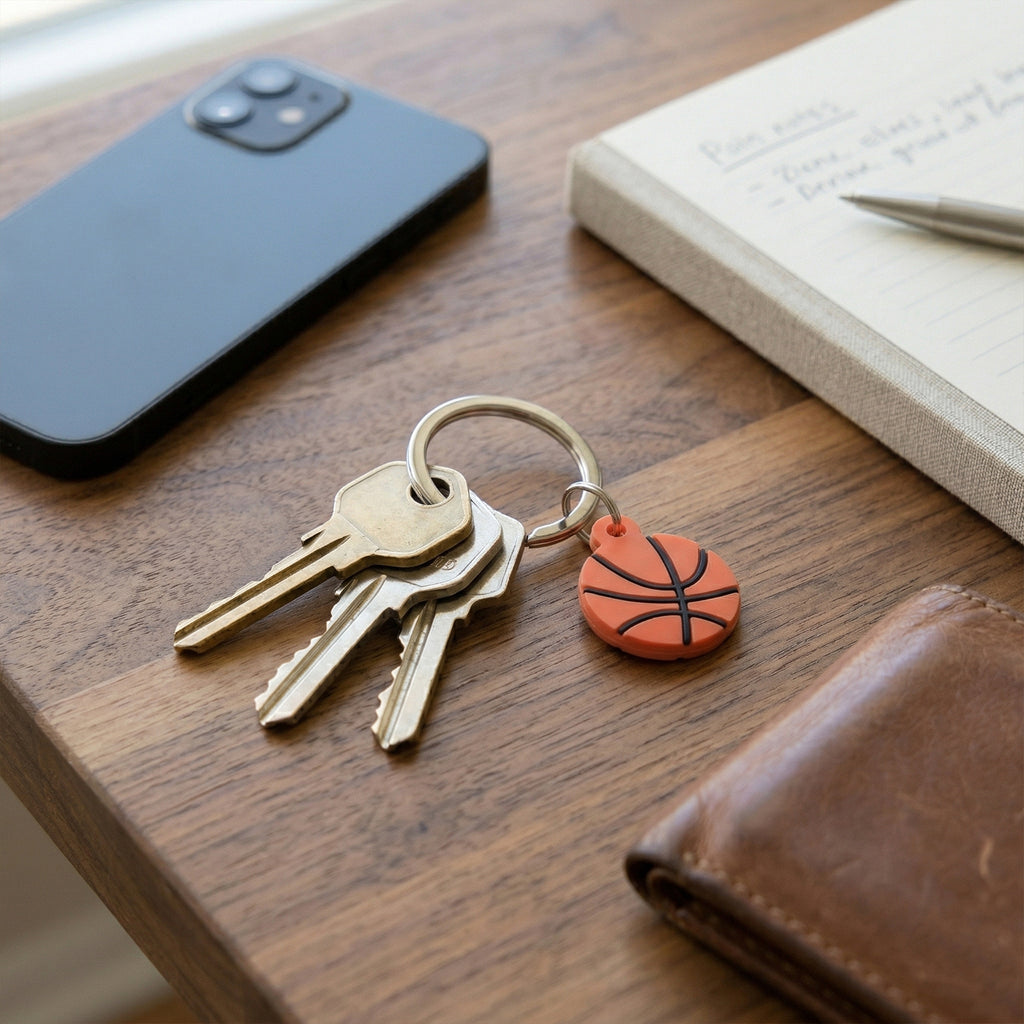 Basketball Design Bag Charm Keychain Set (10 Pc)