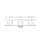 Premium Wall Mounted Metal Multi Hook Rack 1 Pc