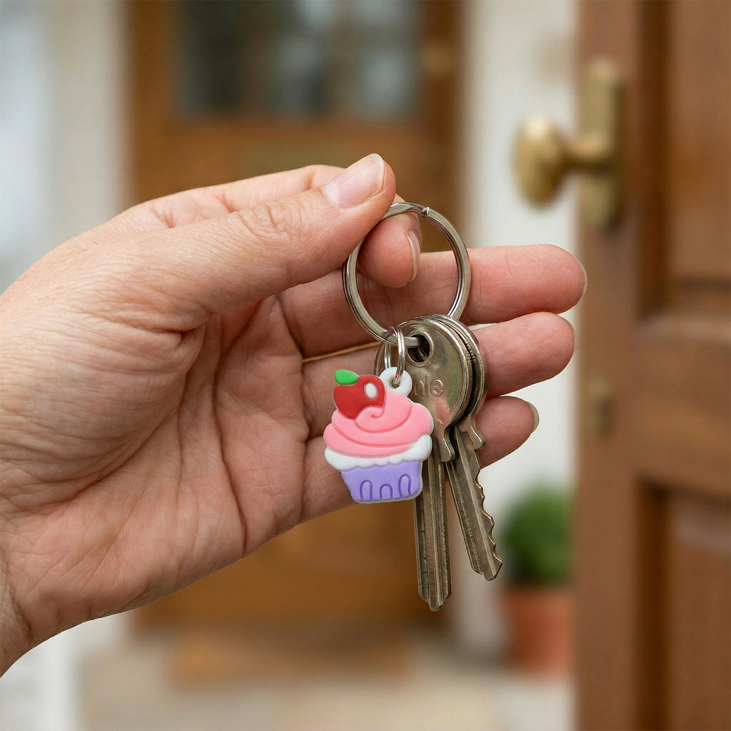 Cute Cupcake Shape Bag Charm Keychain Set (10 Pc)