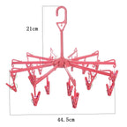 7045 Plastic Foldable Underwear Hanging Dryer Clothes Clips Hanger Drying Rack Clothes Hangers With 16 Clips Clip Hanger Drip Hanger For Drying Underwear Baby Clothes Socks Bras Towel Cloth Diapers Gloves