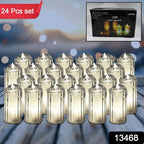 24 Pc Flameless And Smokeless Decorative Melting Candles Led Tea Light Candle Flickering Electronic Candle
