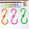 S Shape Plastic Hooks Hanger For Hanging Cloth (3 Pcs Set)
