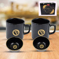 Hide  Seek Ceramic Tea  Cups With Round Serving Bowl (4 Pcs Set)