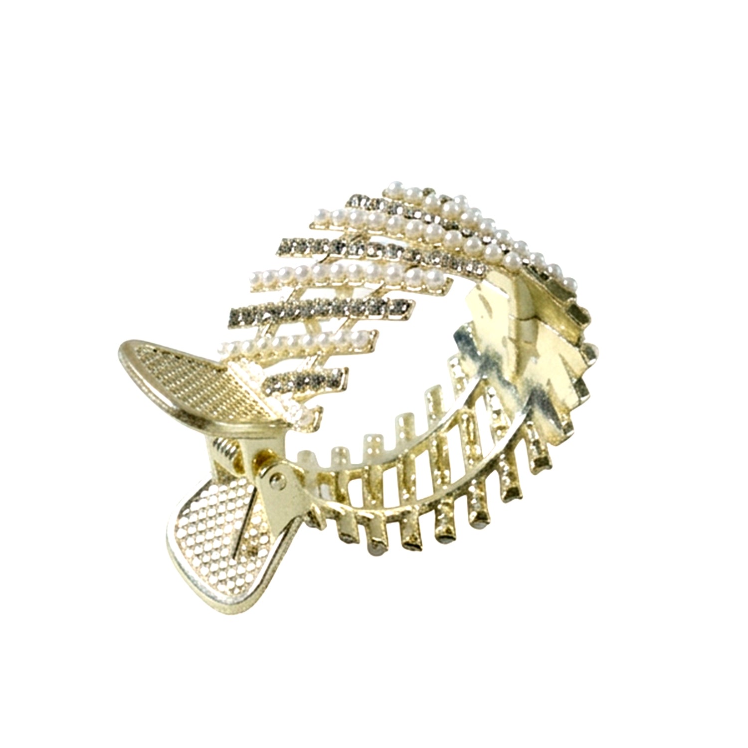 Premium Pearl Studded Metal Hair Claw Clip (1 Pc)