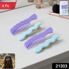 Comb-shaped Hair Clips Set For Girls  Women  Stylish Hair Pins (4 Pc )